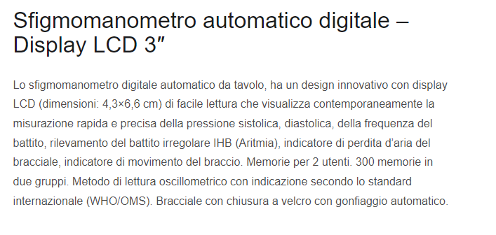 MISURATORE DI PRESSIONE DIGITALE - DISPLAY LCD 3''